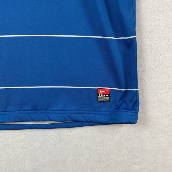 Nike Team Fit Dry Dri Fit Shirt Mens L Blue White Striped Short Sleeve Athletic - Picture 3 of 11